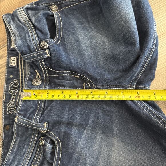 Miss Me Dark Wash Skinny Jeans – Women’s 26 – Embroidered Fleur-de-Lis - Picture 11 of 12